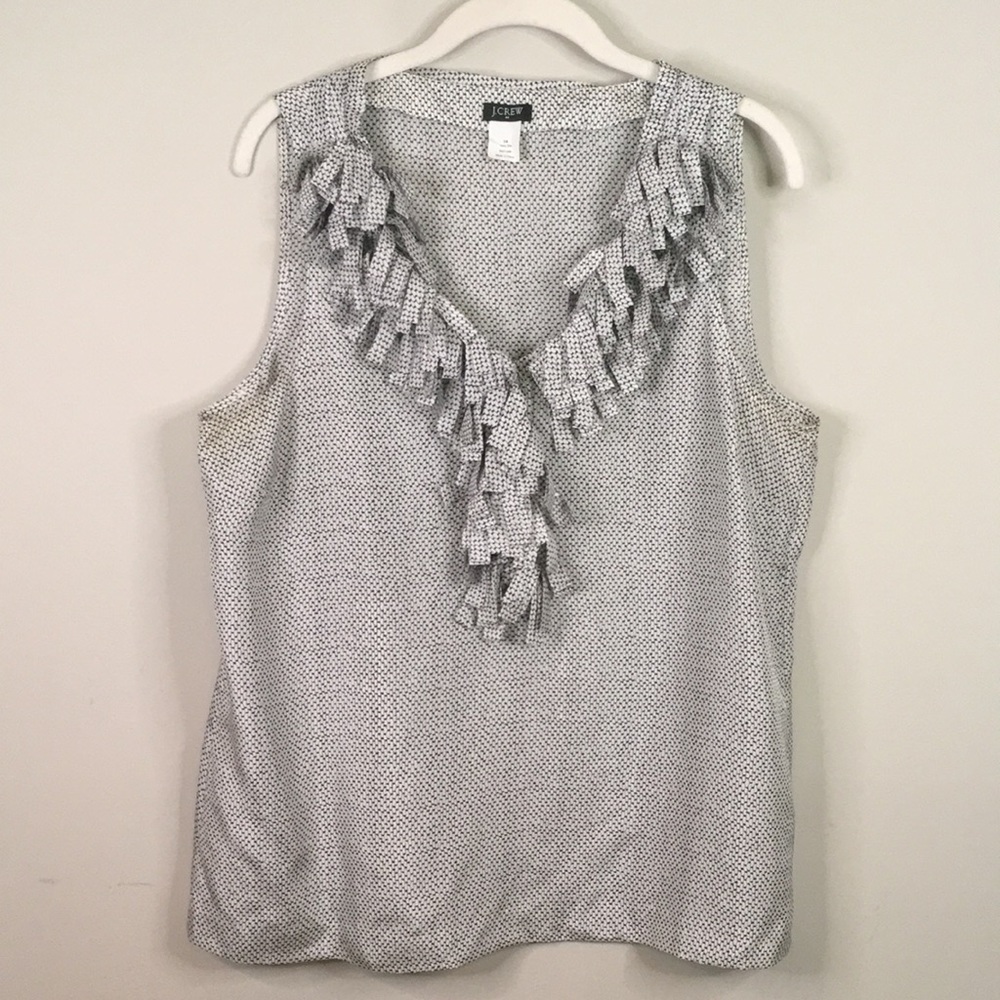 J Crew Factory silk statement collar top
